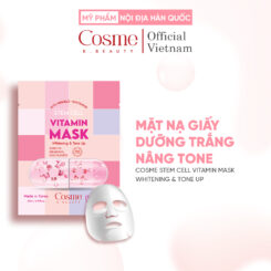 MẶT NẠ GIẤY DƯỠNG TRẮNG NÂNG TONE COSME STEM CELL VITAMIN MASK WHITENING & TONE UP